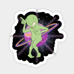 Dancing Alien Art Sticker